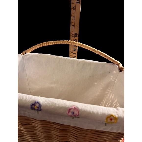 VTG Wicker Wall Hanging Rectangular Decorative Basket With Lining Cottage Core - Picture 4 of 9
